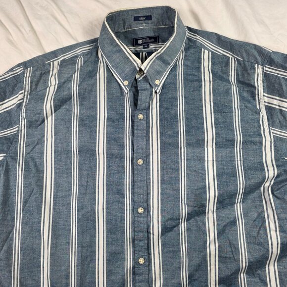 Reyn Spooner Classic Mens Size XL Blue White Striped Button Up Shirt Casual - Picture 3 of 9